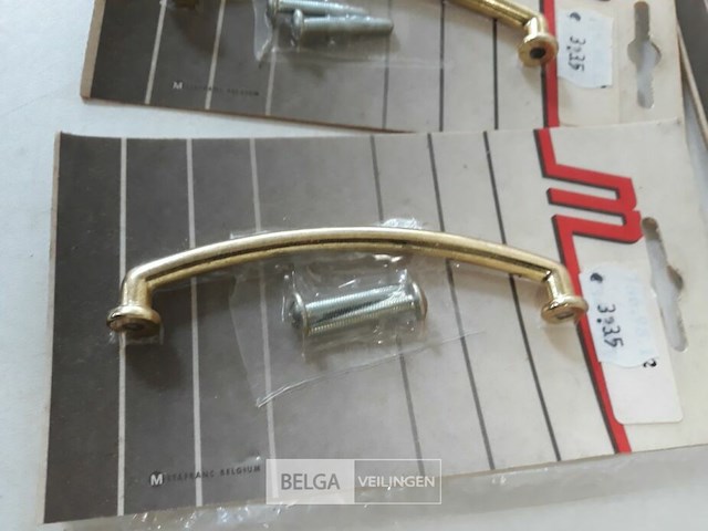 10 x meubelgreep zamak vermessingd 96 mm - afbeelding 3 van  3