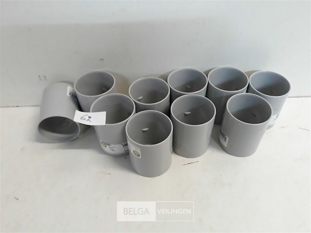 10 x mof 50 mm licht grijs pvc regenafvoer - afbeelding 1 van  3