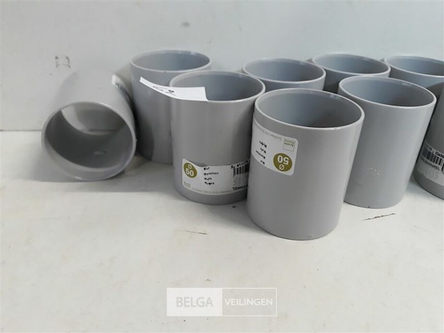 10 x mof 50 mm licht grijs pvc regenafvoer - afbeelding 3 van  3
