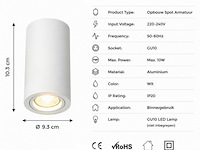 10 x opbouw spot armatuur – gu10 – wit – ip20 – frezya-r - afbeelding 4 van  6