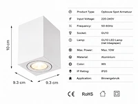 10 x opbouw spot armatuur – gu10 – wit – ip20 – frezya-s - afbeelding 5 van  6
