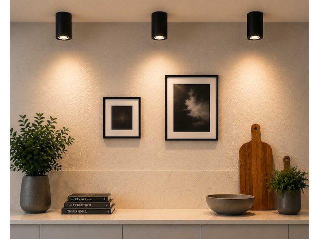 10 x opbouw spot armatuur – gu10 – zwart – ip20 – frezya-r - afbeelding 1 van  5