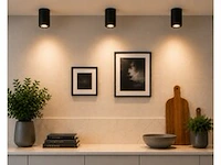 10 x opbouw spot armatuur – gu10 – zwart – ip20 – frezya-r