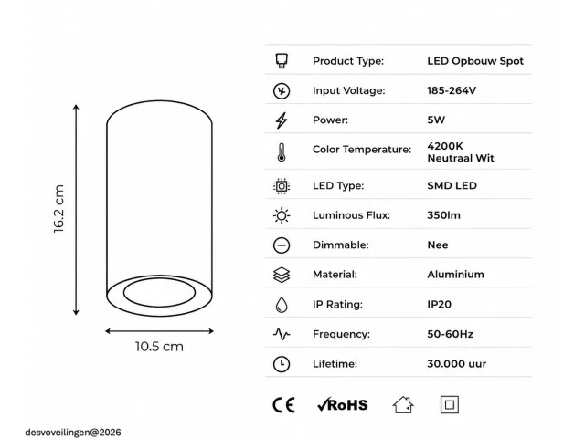 10 x opbouw spot armatuur – gu10 – zwart – ip20 – frezya-r - afbeelding 5 van  6