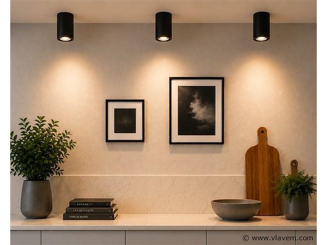 10 x opbouw spot armatuur – gu10 – zwart – ip20 – frezya-r - afbeelding 1 van  5