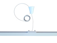 10 x ophang set voor 1 fase 2 draden railsystem zand wit - afbeelding 2 van  3