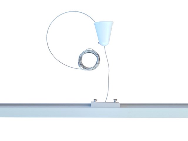 10 x ophang set voor 1 fase 2 draden railsystem zand wit - afbeelding 2 van  3