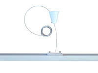 10 x ophang set voor 1 fase 2 draden railsystem zand wit - afbeelding 2 van  3