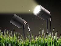 10 x prikspot tuinlamp gu10 fitting zand zwart draaibaar waterdicht - afbeelding 7 van  8