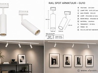 10 x rail spot armatuur – gu10 – wit – ip20 – londra-g - afbeelding 5 van  5