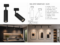 10 x rail spot armatuur – gu10 – zwart – ip20 – londra-g - afbeelding 4 van  5