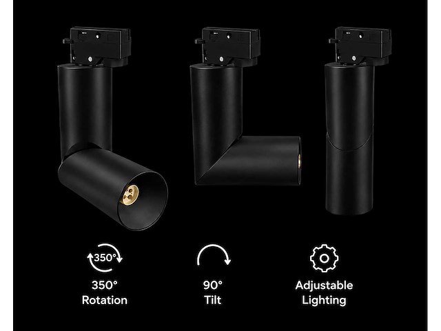 10 x rail spot armatuur – gu10 – zwart – ip20 – toronto - afbeelding 2 van  5