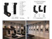 10 x rail spot armatuur – gu10 – zwart – ip20 – toronto - afbeelding 5 van  5