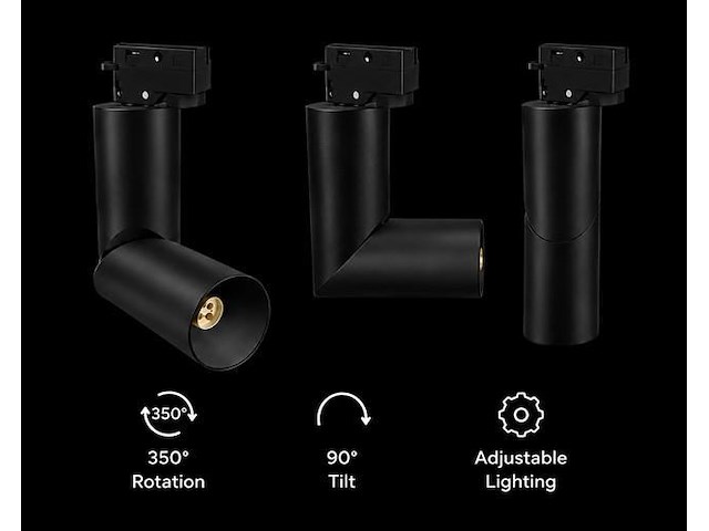 10 x rail spot armatuur – gu10 – zwart – ip20 – toronto - afbeelding 2 van  5