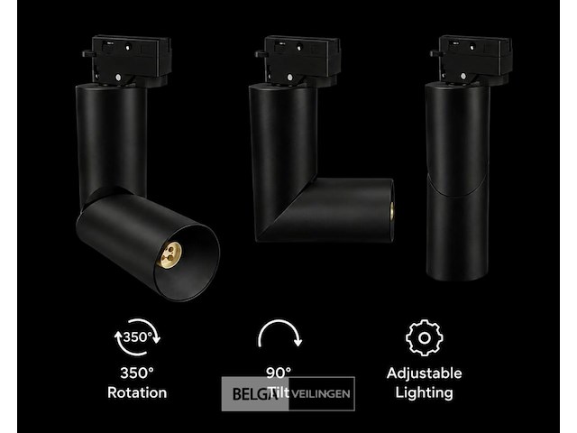 10 x rail spot armatuur – gu10 – zwart – ip20 – toronto - afbeelding 3 van  6