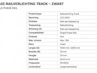 10 x railverlichting track – 1 fase – 1 meter – zwart - lighting track - afbeelding 5 van  5