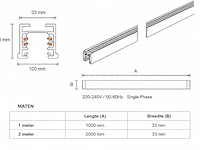 10 x railverlichting track – 1 fase – 2 meter – wit - lighting track - afbeelding 5 van  5