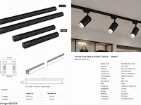 10 x railverlichting track – 1 fase – 2 meter – zwart - lighting track - afbeelding 5 van  6