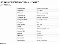10 x railverlichting track – 1 fase – 2 meter – zwart - lighting track - afbeelding 6 van  6