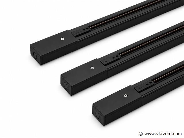 10 x railverlichting track – 1 fase – 2 meter – zwart - lighting track - afbeelding 1 van  5