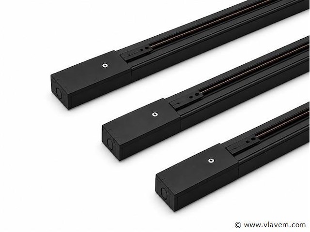 10 x railverlichting track – 1 fase – 2 meter – zwart - lighting track - afbeelding 1 van  5