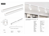 10 x railverlichting track – 1 fase – 3 meter – wit - lighting track - afbeelding 4 van  4