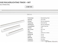 10 x railverlichting track – 1 fase – 3 meter – wit - lighting track - afbeelding 4 van  5
