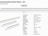 10 x railverlichting track – 1 fase – 3 meter – wit - lighting track - afbeelding 5 van  6