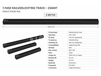 10 x railverlichting track – 1 fase – 3 meter – zwart - lighting track - afbeelding 4 van  5