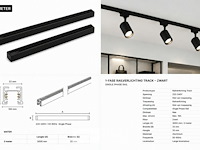 10 x railverlichting track – 1 fase – 3 meter – zwart - lighting track - afbeelding 6 van  6