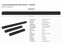 10 x railverlichting track – 1 fase – 3 meter – zwart - lighting track - afbeelding 4 van  5
