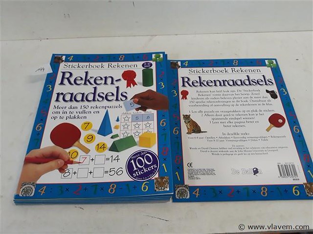 10 x reken raadselboek met stickers - afbeelding 1 van  2
