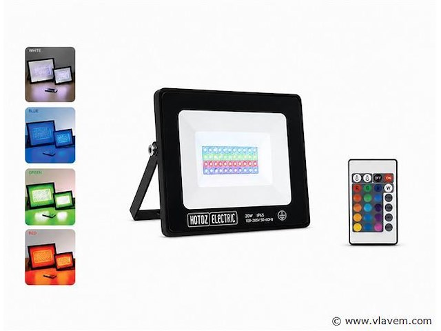 10 x rgb led floodlight 20w - zwart – ip65 – remix-20 - afbeelding 1 van  5