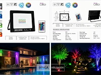 10 x rgb led floodlight 30w - zwart – ip65 – remix-30 - afbeelding 6 van  6