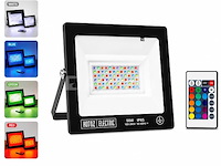 10 x rgb led floodlight 50w - zwart – ip65 – remix-50 - afbeelding 1 van  5