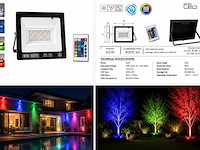 10 x rgb led floodlight 50w - zwart – ip65 – remix-50 - afbeelding 5 van  5