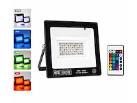 10 x rgb led floodlight 50w - zwart – ip65 – remix-50 - afbeelding 1 van  4