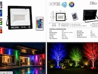 10 x rgb led floodlight 50w - zwart – ip65 – remix-50 - afbeelding 6 van  6