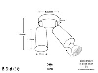 10 x ronde plafondlamp – 2 x gu10 – draaibare spots – zwart - afbeelding 4 van  4