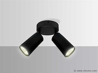 10 x ronde plafondlamp – 2 x gu10 – draaibare spots – zwart - afbeelding 2 van  4