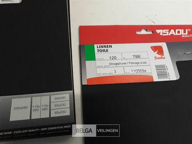 10 x schuurpapier 3 stuks linnen k120 - afbeelding 3 van  3