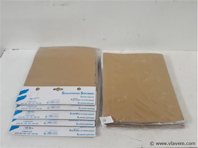 10 x schuurpapier mix korrel 10 vellen - afbeelding 1 van  2