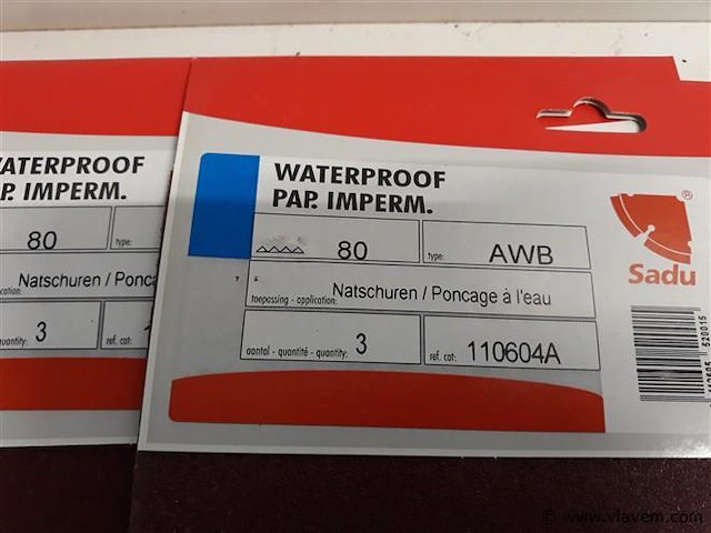 10 x schuurpapier waterproof k 80 3 vellen - afbeelding 2 van  2