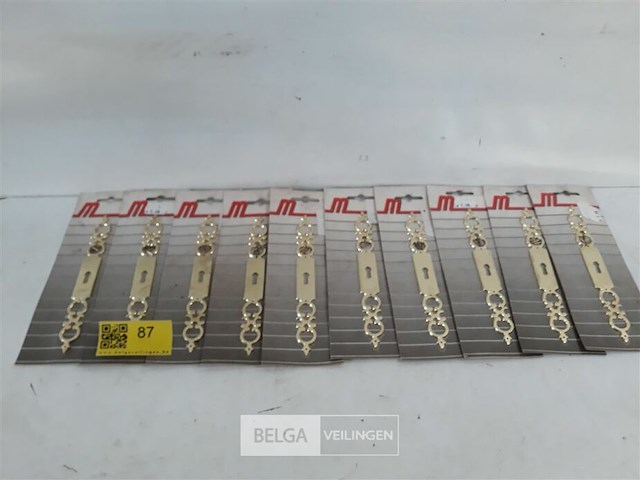 10 x sleutelplaat zamak vermessingd 185 mm - afbeelding 1 van  3