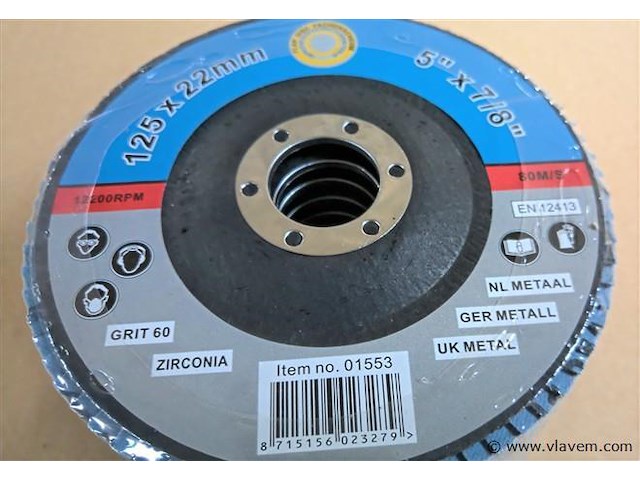 10 x slijpschijf lammellenschijf 125x22mm gr60 - afbeelding 1 van  3