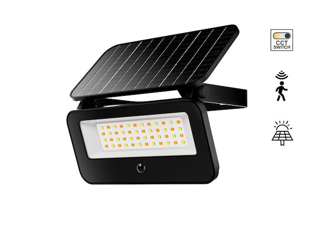 10 x solar 400lm led 3in1 kleur cct breedstraaler met sensor - afbeelding 5 van  8