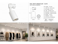 10 x spot op richtbare rail – gu10 – ip20 – wit – bazel