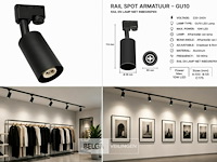10 x spot op richtbare rail – gu10 – ip20 – zwart – bazel - afbeelding 6 van  6