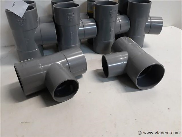 10 x t stuk 50-50-40 pvc lijmverbinding grijs - afbeelding 2 van  2