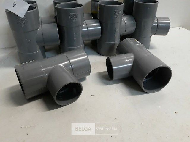 10 x t stuk 50-50-40 pvc lijmverbinding grijs - afbeelding 3 van  3